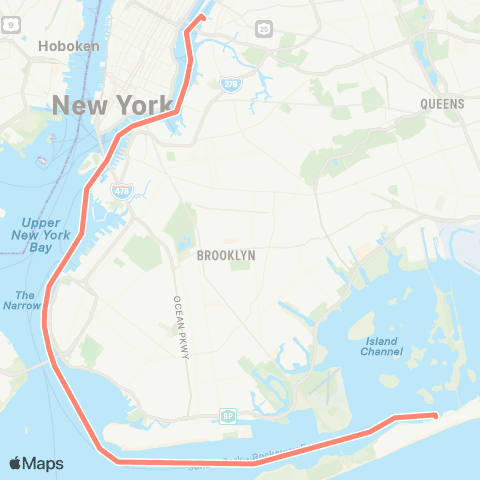 NYC Ferry Rockaway Rocket map