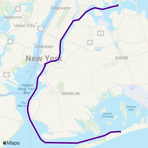 NYC Ferry Rockaway-Soundview map