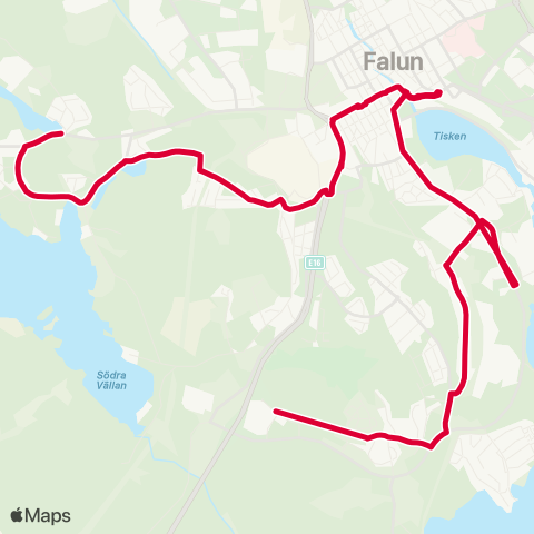 Dalatrafik Tallen köpcentrum—Önsbacksdammen map