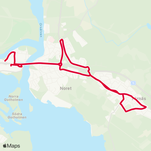 Dalatrafik Mora resecentrum—Enbärsstigen map