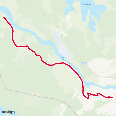 Dalatrafik Snickarbo—Avesta busstn map