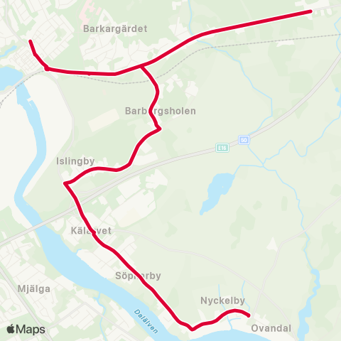 Dalatrafik Domnarvets skola—Alsbäck map