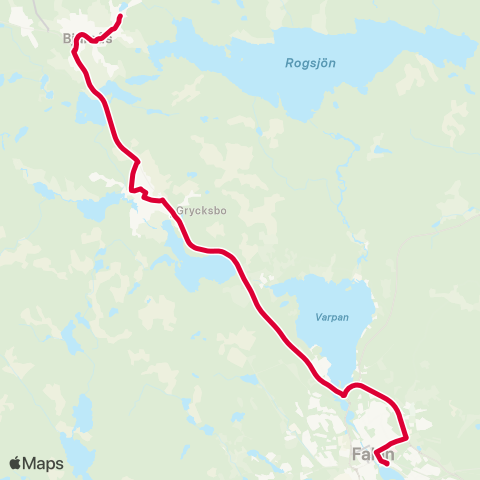 Dalatrafik Bjursås Kvarntäkt—Falun resecentrum map