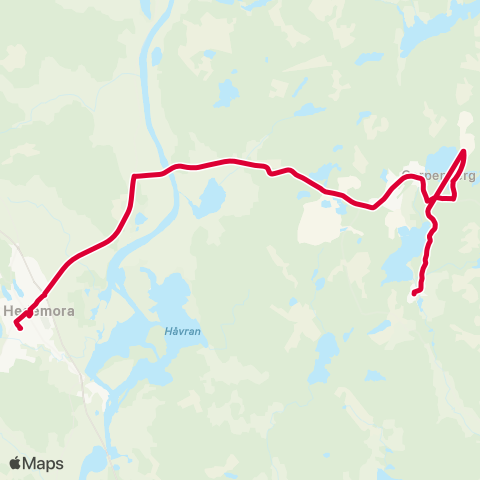 Dalatrafik Garpenberg Herrgården—Hedemora resecentrum map