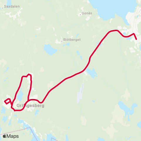 Dalatrafik Parkskolan Grängesberg—Grängesberg jvstn map