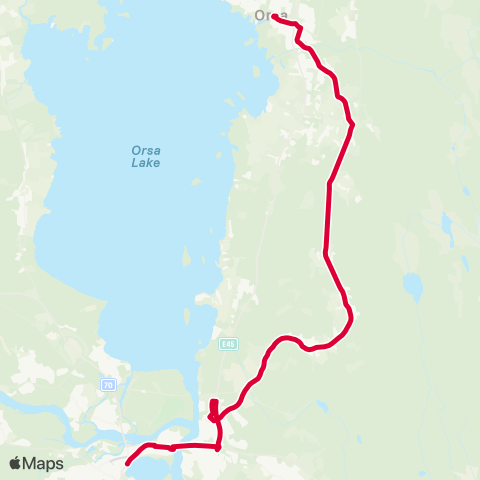 Dalatrafik Morastrand—Orsa busstn map