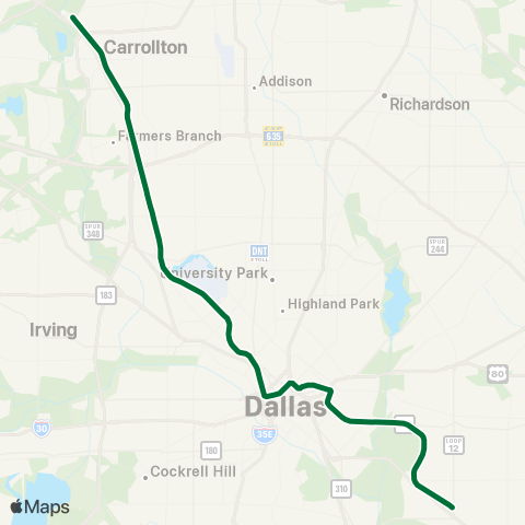 DART Green Line map