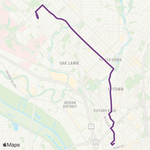 DART Cedar Springs map