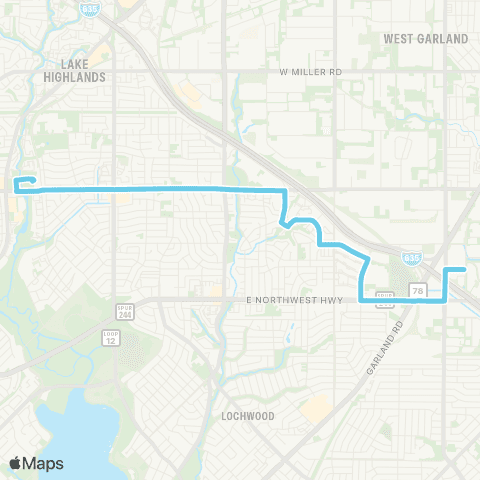 DART Walnut Hill map