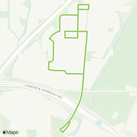 DART TI Shuttle - Main Campus North Route map