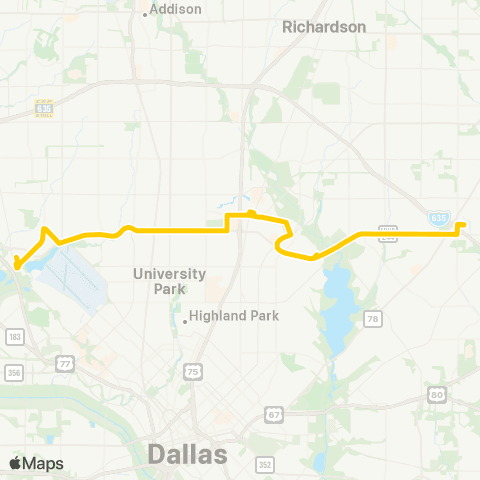 DART Northwest Hwy map