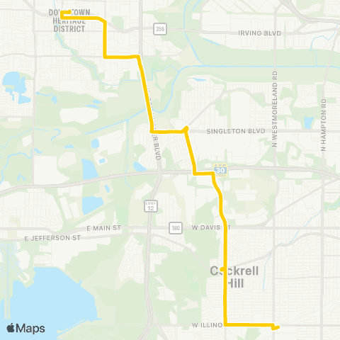 DART Cockrell Hill North map