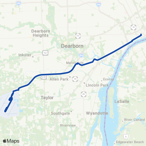 Detroit Air Xpress Detroit Air Xpress map