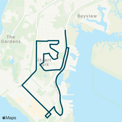 Darwinbus Darwin - Stuart Park - Bayview map