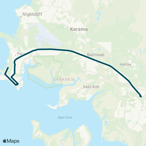 Darwinbus Palmerston - Darwin via Stuart Highway map