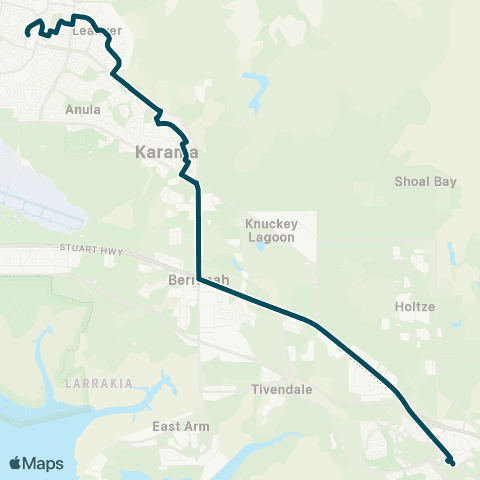 Darwinbus Palmerston - Berrimah - Karama - Casuarina map