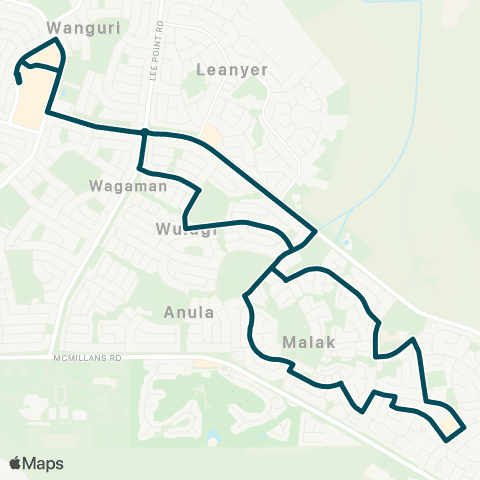 Darwinbus Casuarina - Malak - Karama map