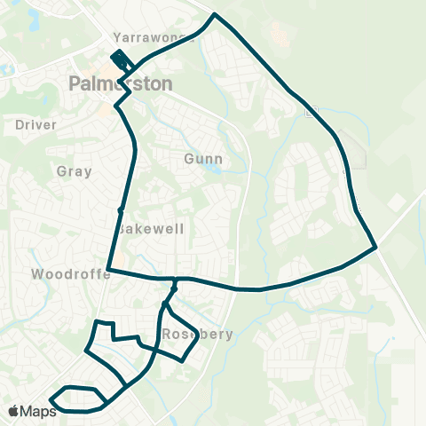 Darwinbus Palmerston - Indigenous Village - Rosebery - Bellamack map