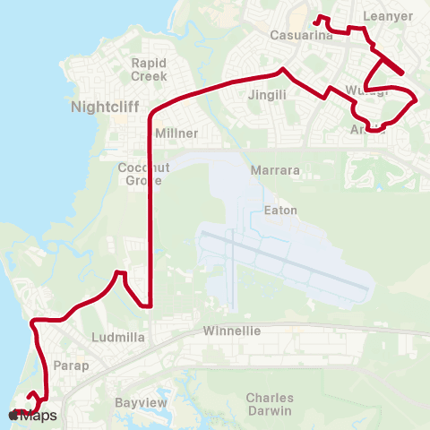 Darwinbus School - Darwin map