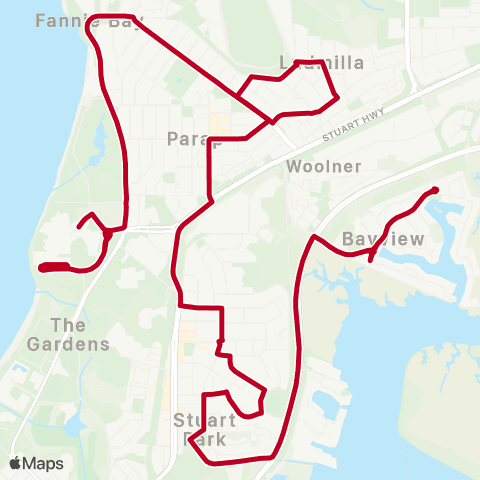 Darwinbus School - Darwin map