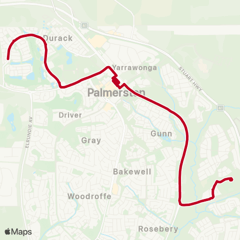 Darwinbus School - Darwin map