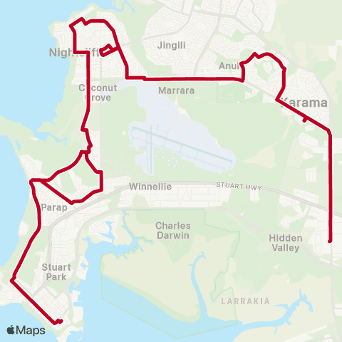 Darwinbus School - Darwin map