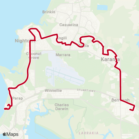Darwinbus School - Darwin map