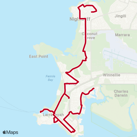 Darwinbus School - Darwin map