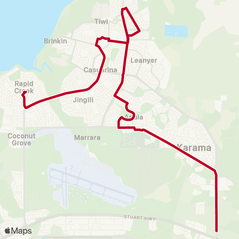 Darwinbus School - Darwin map