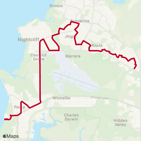 Darwinbus School - Darwin map