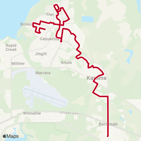 Darwinbus School - Darwin map