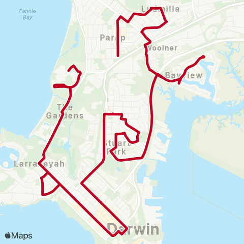 Darwinbus School - Darwin map