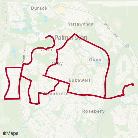 Darwinbus School - Darwin map