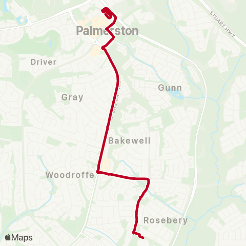 Darwinbus School - Darwin map