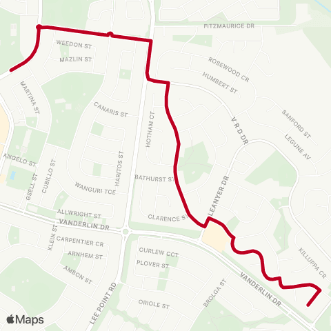 Darwinbus Special Needs - Route 304 map