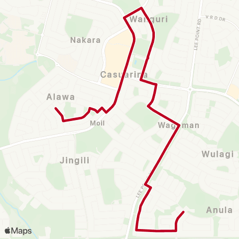 Darwinbus Special Needs - Route 305 map