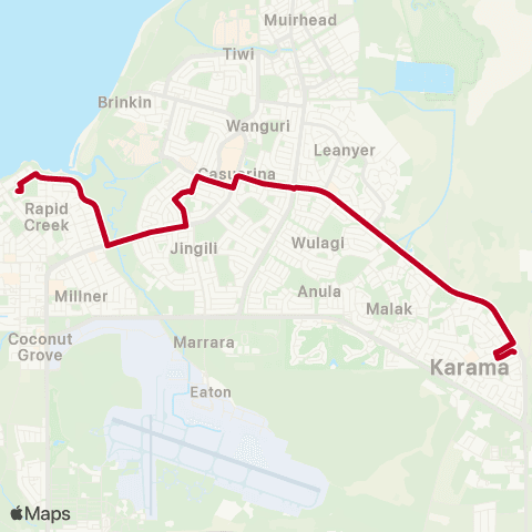 Darwinbus Special Needs - Route 306 map
