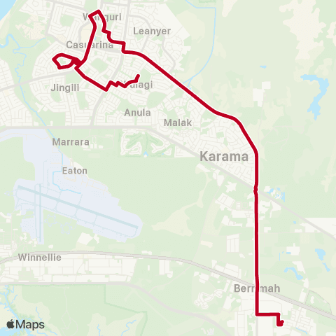 Darwinbus Special Needs - Route 307 map