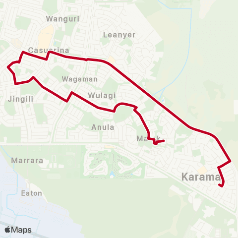 Darwinbus Special Needs - Route 308 map