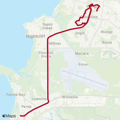 Darwinbus Special Needs - Route 309 map