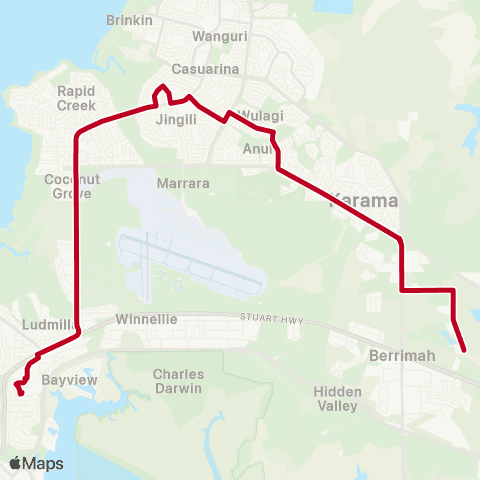 Darwinbus Special Needs - Route 310 map