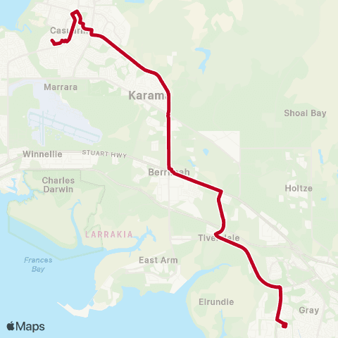 Darwinbus Special Needs - Route 312 map