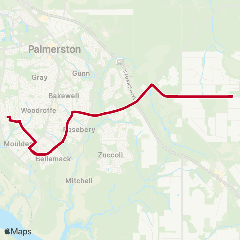 Darwinbus Special Needs - Route 318 map