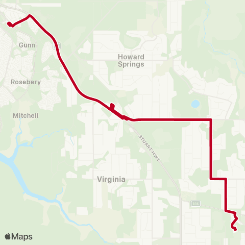 Darwinbus School - Rural map