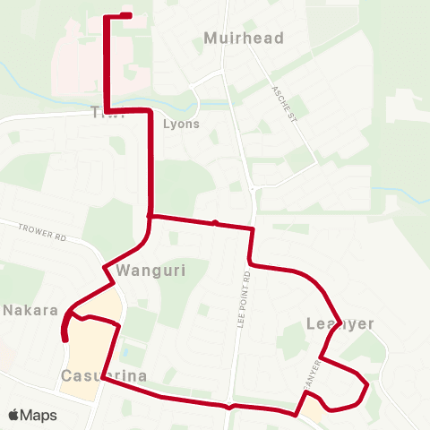 Darwinbus Special Needs - Seniors (Tue & Thu) map