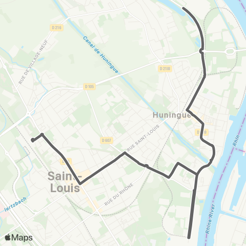 DistriBus St-Louis St-Louis Gare - Village-Neuf Village-Neuf ZI map