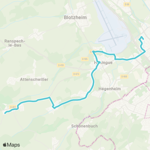 DistriBus Folgensbourg Cesarhof - St-Louis St-Louis Gare map