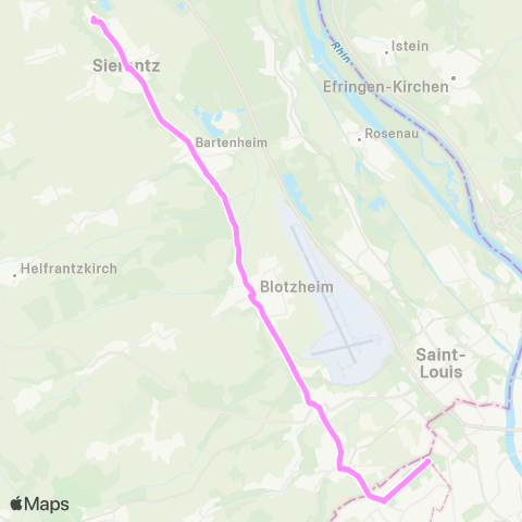 DistriBus Sierentz Zone Commerciale - Bâle Bachgraben map
