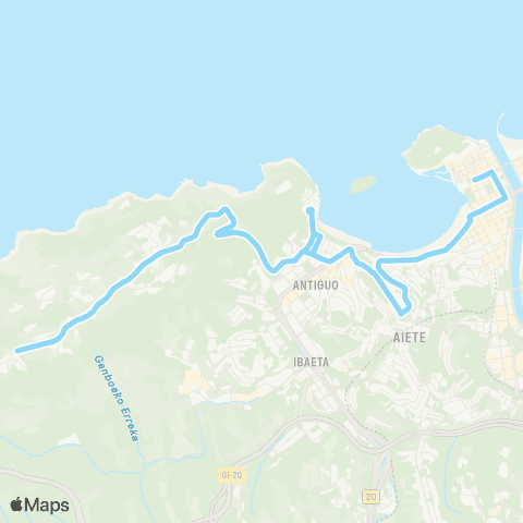 Dbus Igeldo map