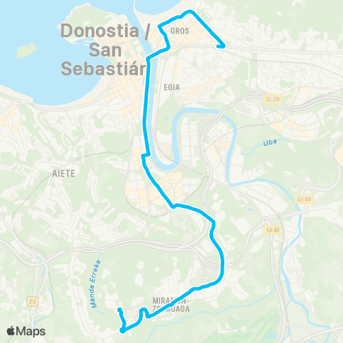 Dbus Gros-Amara-Miramón map